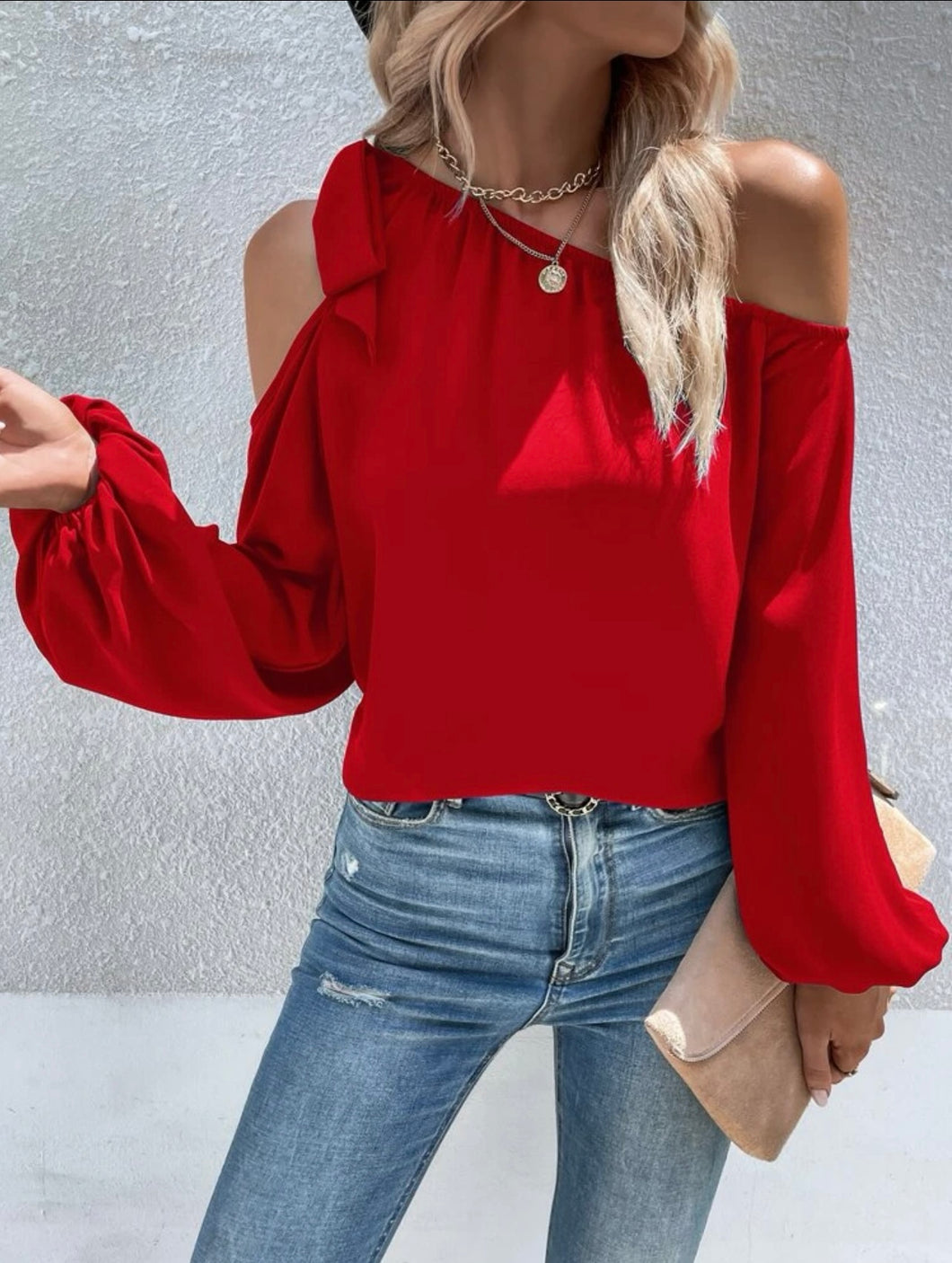 Blusa con lazo en el hombro hot sale